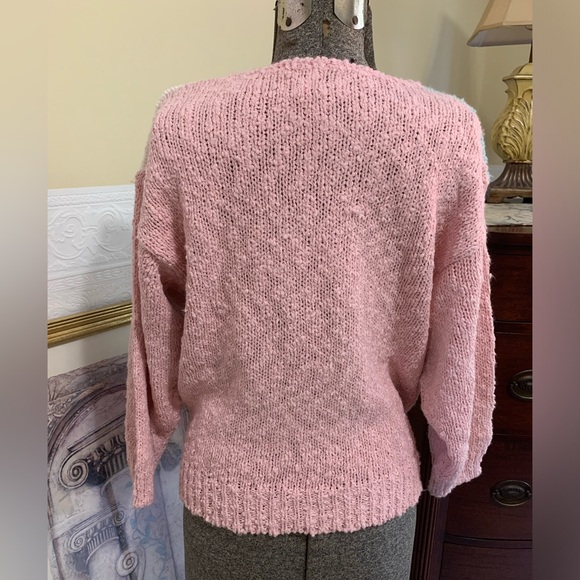 Abstract Color block Crotched Knit Long Sleeve Sweater Woman’s Size Medium nwot - Picture 10 of 10